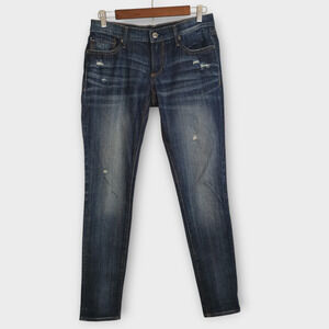 Driftwood Jeans Women Dark Blue 27 Dark Wash Ankle Jean Distressed Stretch Denim